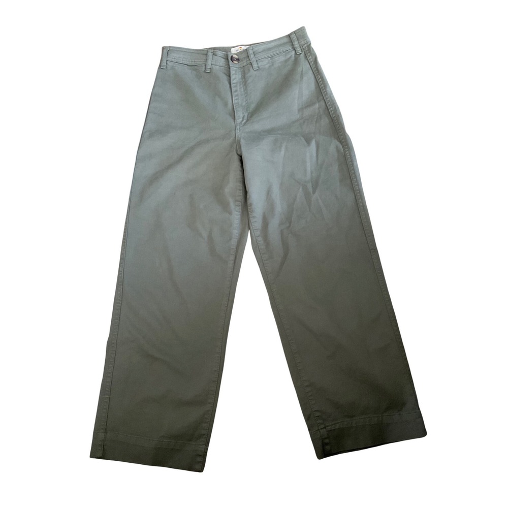 Marine Layer Allison Pant Womens 6 Sage Green High Rise Wide Leg Cropped‎ Chino
